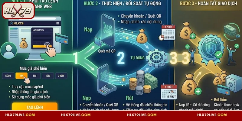 Phí Giao Dịch HLX79 - Cập Nhật Quy Định Nạp/Rút Mới Nhất 4 Cơ chế xử lý giao dịch và xét duyệt tự động tại HLX79