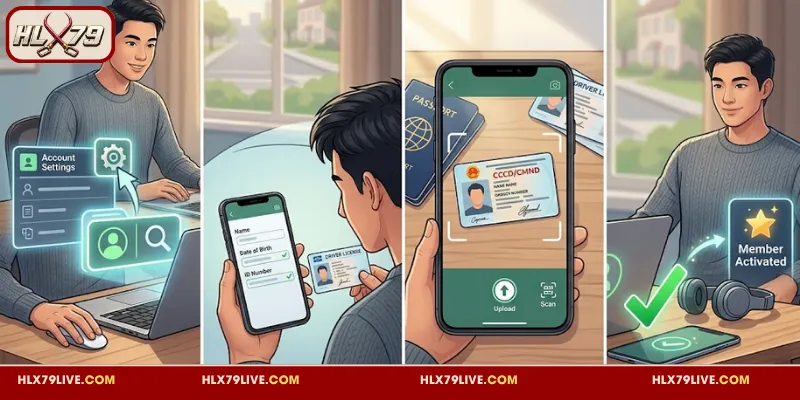Xác Thực Tài Khoản HLX79 Nhanh Chóng, An Toàn 2026 4 Hướng dẫn xác thực tài khoản HLX79 nhanh gọn qua từng bước