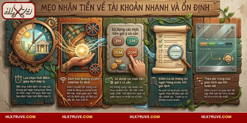 Rút Tiền HLX79 - Hướng Dẫn Thao Tác Nhanh Gọn Và An Toàn 4 Mẹo nhận tiền về tài khoản nhanh và ổn định