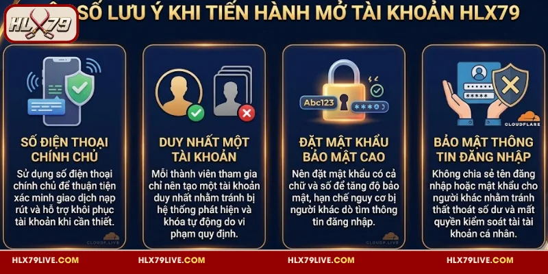 Đăng Ký HLX79 - Mở Tài Khoản Đơn Giản Chỉ Trong 1 Phút 3 Một số lưu ý khi tiến hành mở tài khoản HLX79