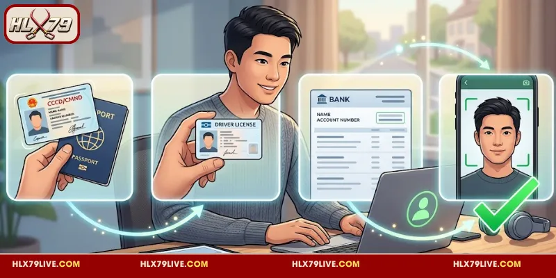 Xác Thực Tài Khoản HLX79 Nhanh Chóng, An Toàn 2026 3 Thông tin cần chuẩn bị trước khi xác thực tài khoản HLX79
