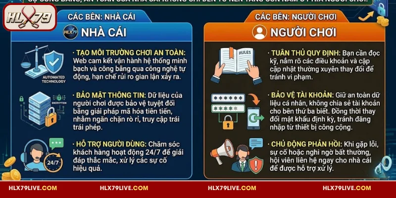 Trách nhiệm của người chơi và nhà cái điều khoản HLX79